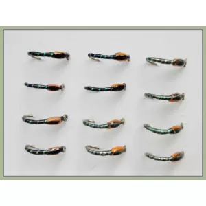 12 Barbless Epoxy Buzzer - Black and Olive Sparkle