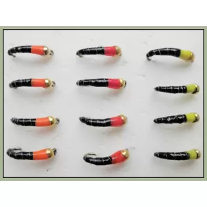 12 Goldhead Okey Dokey - red,orange, yellow - Blacks