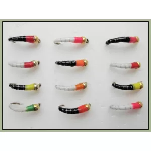 12 Barbless Goldhead Okey Dokey - All Mixed