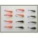 12 Barbless Goldhead Buzzer - SBK Orange and Olive