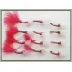 12 Barbless Goldhead Buzzer - Glass Epoxy Red and Red Marabou