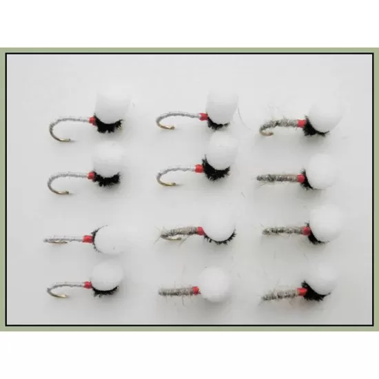 12 Suspender Buzzer - Hares Ear and White