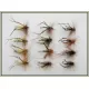 12 Barbless Hoppers - Claret, Olive & Yellow
