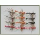 12 Barbless Mixed Foam Daddy Long Legs - Orange, Red, Tan, Brown