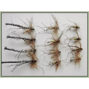 12 Barbless Daddy Long Legs, Natural Detached, Standard & Goldhead