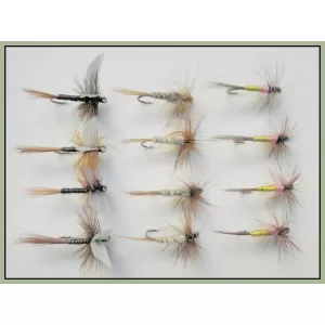 12 Dry Flies -Tups, Kites Imp, Ginger Quill