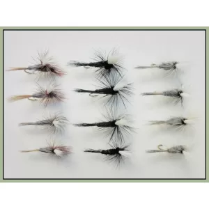 12 Parachute Dries - Adams, Duster & Black