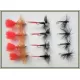 12 Dry Flies - Black Spider,Black Red Gnat, Soldier Palmer