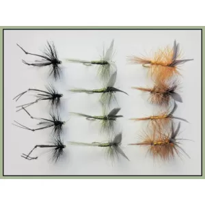 12 Dry Flies - Hawthorn,Whickhams,Dark Olive