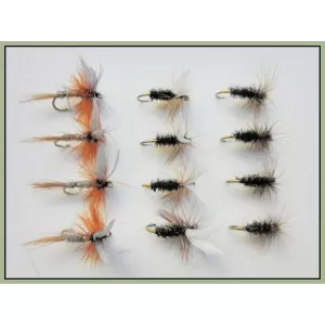 12 Dry Flies - Coachman, Hares Ear &  Coch Y Bondhu