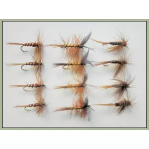 12 Dry Flies - Whickhams, Brown Midge & Pheasant Tail