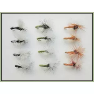 12 klinkhammer Dry Flies - Beige, Black and Olive