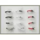 12 klinkhammer Dry Flies - Black,Red and White
