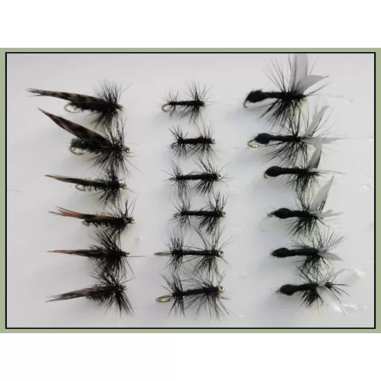 18 Dry Flies  - Alder, Ant and Knotted Midge
