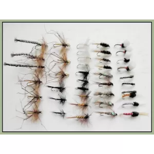 40 Barbless Trout Flies, Dry, Nymph and Buzzer Mixed hook size