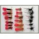 18 Dry Flies - Red Tag, Soldier Palmer, Black Red Tail