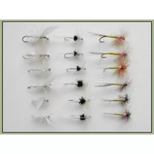 18 Dry Flies, White Moth,Caenis and Tups