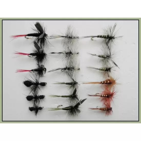 18 Dry Flies, Mixed 6 Varieties, Named