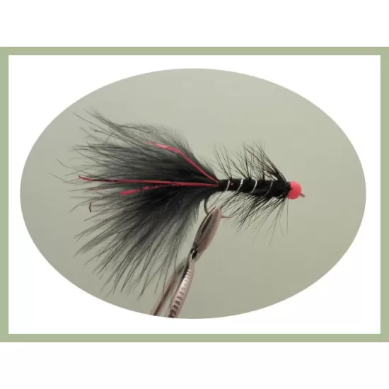 12 Barbless Hothead Flash Damsels - Olive & Black