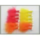 12 Barbless Booby Trout Flies Orange,Red and Yellow