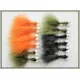 12 Barbless Booby Trout Flies Orange,Olive and Black