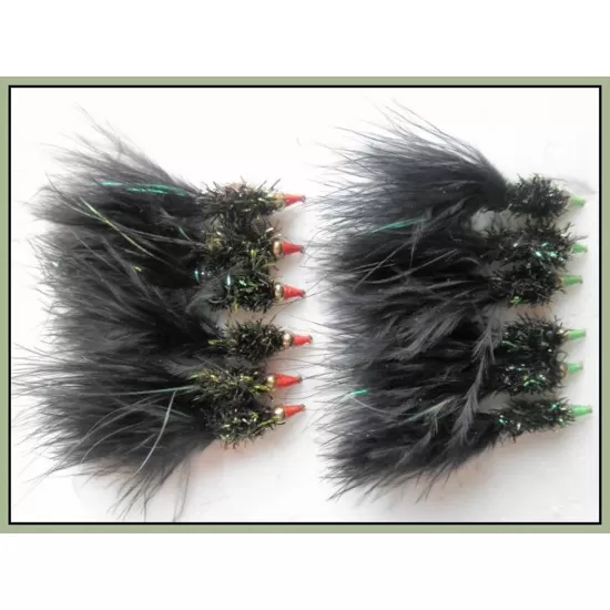 12 Goldhead Nomad - All Black (Red and Green Nosed)