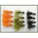 12 Goldhead Flash Damsels. Orange, Black & Olive