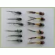 12 Tungsten Bead Quill Nymph - Golden & Olive quills