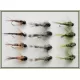 12 Barbless Tungsten Bead Flies - Pheasant Tail/ Hares Ear/Olives