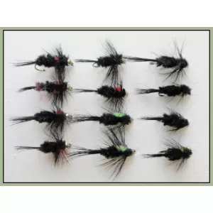 12 Barbless Goldhead Montana Red/Green  - Shortshank