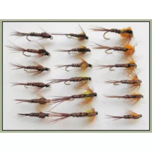 18 Pheasant Tail Nymph - Natural, Yellow, Orange