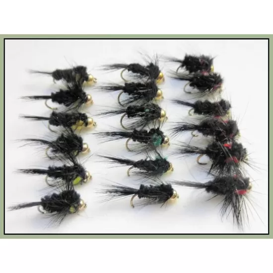 18 Montana Shortshank Goldhead - Red, Yellow, Green