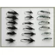 18 Wets Flies, Spider Patterns - Black Peacock, Insect Green, Black 