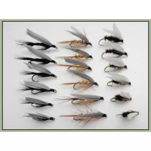 18 Wet Flies, Coachman, Black Gnat, Whickhams