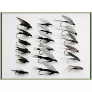 18 Wet Flies - Alder, Iron Blue and Black Gnat