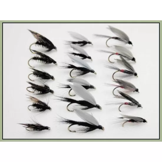 18 Wet Flies - Alder, Iron Blue and Black Gnat