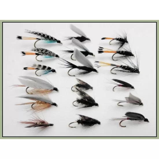 18 Wet Flies - 6 Varieties, Whickhams, Teal, Gnat etc