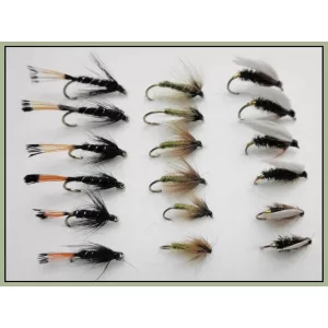 18 Wet Flies - Greenwell, Black Pennel, Coachman