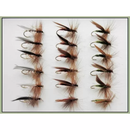 18 Sedge Flies - Silver Olive and Brown