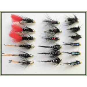 18 Barbless Goldhead Nymphs, 6 Varieties