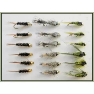 18 Goldhead Nymphs, Diawl Bach,Olives,Hares Ear
