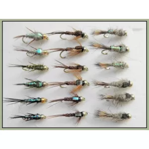18 Goldhead Nymphs, Hares Ear,Pheasant tail, Evils