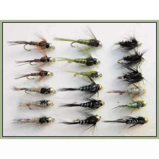 18 Goldhead Nymphs, 6 Varieties