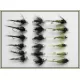 18 Goldhead Nymph  Flies - Black & Peacock ,Olives, black & Silver