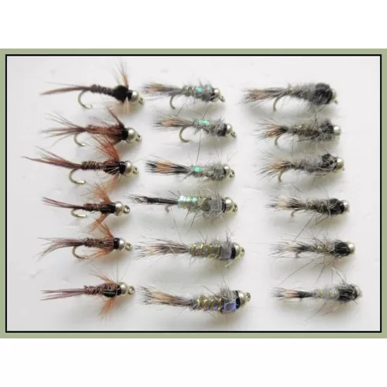 18 Goldhead Nymphs - Hares Ear/Pheasant tail