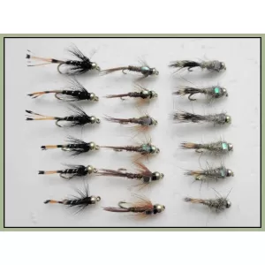 18 Goldhead Nymph - Flash head and Black Pennel