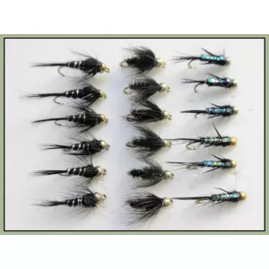 18 Goldhead Nymphs - Blacks