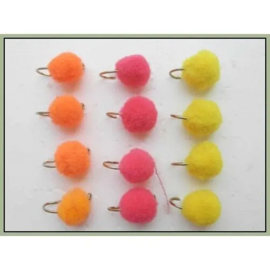 12 Chenille Eggs - Pink, Orange & Yellow