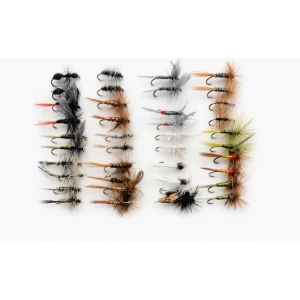 40 Hackled Dry Flies