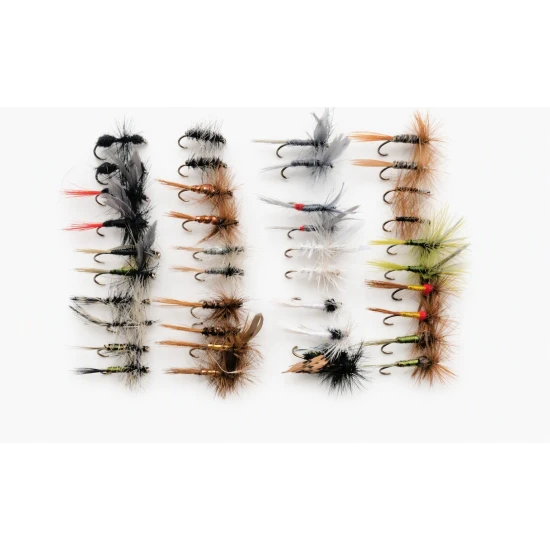 40 Hackled Dry Flies